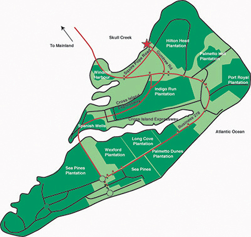 Map of Hilton Head Island, SC